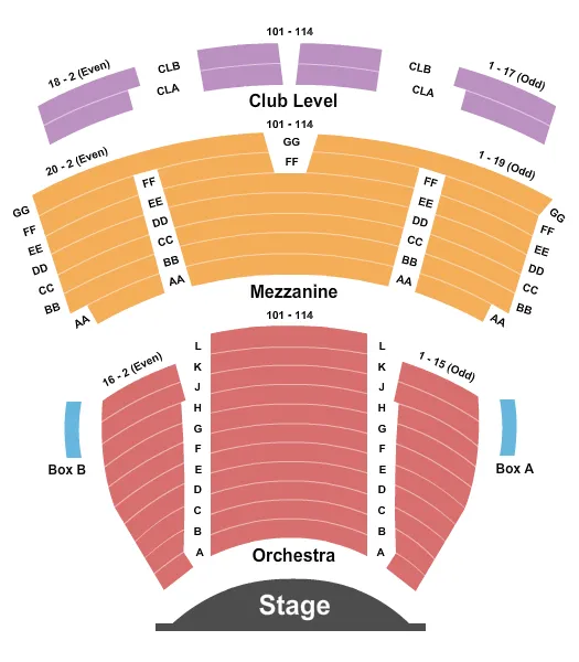 seating chart for Maltz Jupiter Theatre - End Stage - eventticketscenter.com