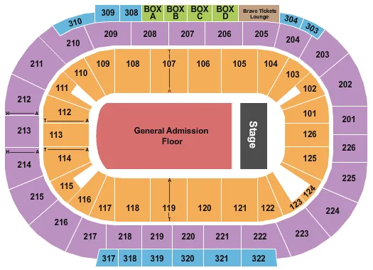 seating chart for Michelob ULTRA Arena At Mandalay Bay - End Stage GA - eventticketscenter.com