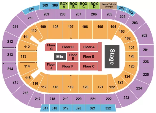 seating chart for Michelob ULTRA Arena At Mandalay Bay - Endstage 5 - eventticketscenter.com