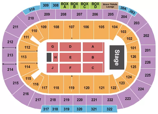 seating chart for Michelob ULTRA Arena At Mandalay Bay - Endstage 6 - eventticketscenter.com