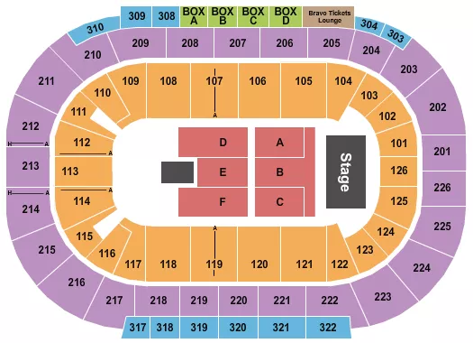 seating chart for Michelob ULTRA Arena At Mandalay Bay - Endstage Letters 2 - eventticketscenter.com