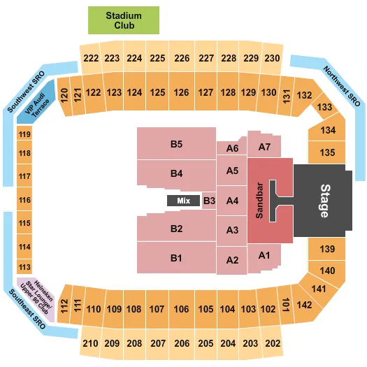 seating chart for Historic Crew Stadium - Kenny Chesney 2022 - eventticketscenter.com