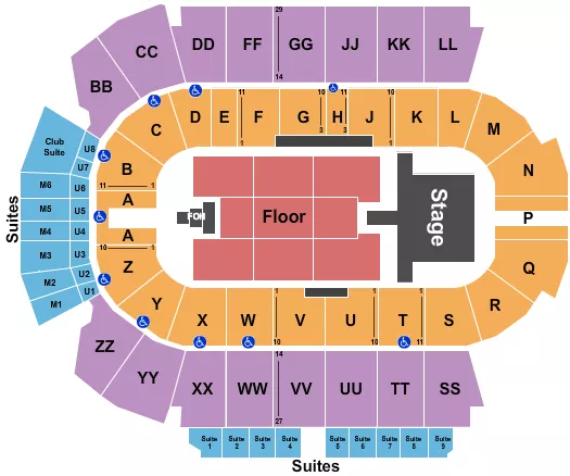 seating chart for Marchant Crane Centrium - Bryan Adams - eventticketscenter.com