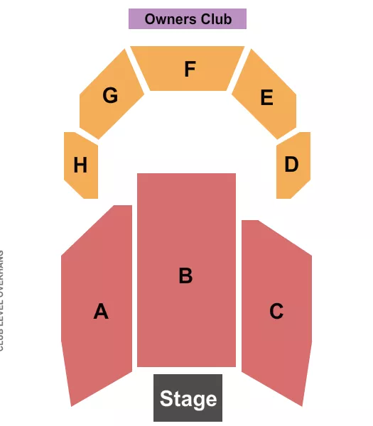 End Stage Seating Chart at Margaritaville Resort Casino. The chart shows the main floor/stage with seating options surrounding it, which are color coded