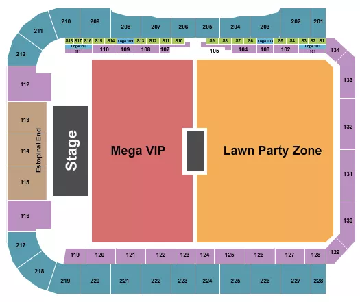 seating chart for Lynn Family Stadium - Endstage VIP/Lawn - eventticketscenter.com