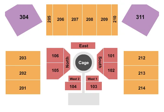 seating chart for Hard Rock Live At Etess Arena - MMA - eventticketscenter.com