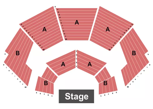 Endstage 2 Seating Chart at Mark Taper Forum. The chart shows the main floor/stage with seating options surrounding it, which are color coded