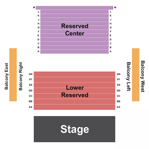 seating chart for Market Hall Performing Arts Centre - End Stage - eventticketscenter.com