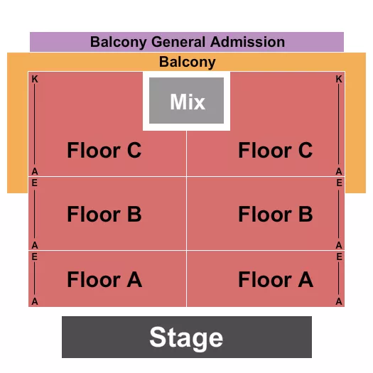 seating chart for Marquee Theatre - AZ - Endstage RSV Flr - eventticketscenter.com