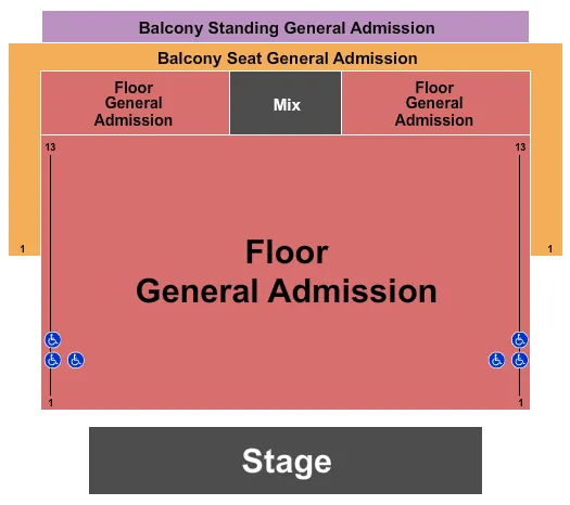 seating chart for Marquee Theatre - AZ - Endstage GA - eventticketscenter.com