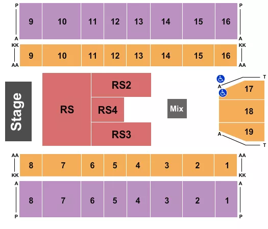 seating chart for Marshall Health Network Arena - Endstage 4 - RS-RS3 - eventticketscenter.com