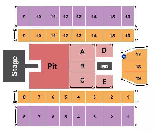 seating chart for Marshall Health Network Arena - Endstage 7 - eventticketscenter.com