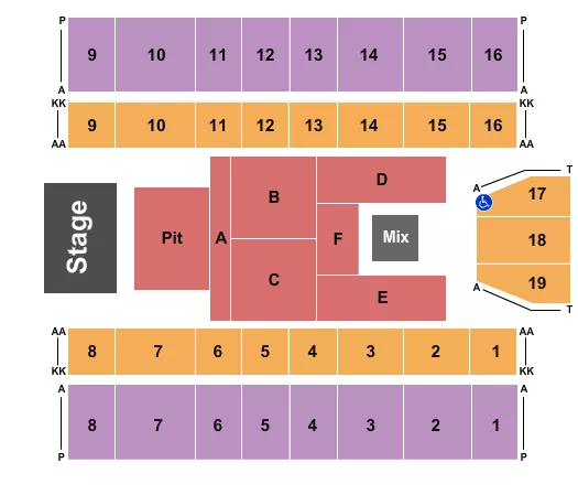 seating chart for Marshall Health Network Arena - Endstage Pit 3 - eventticketscenter.com