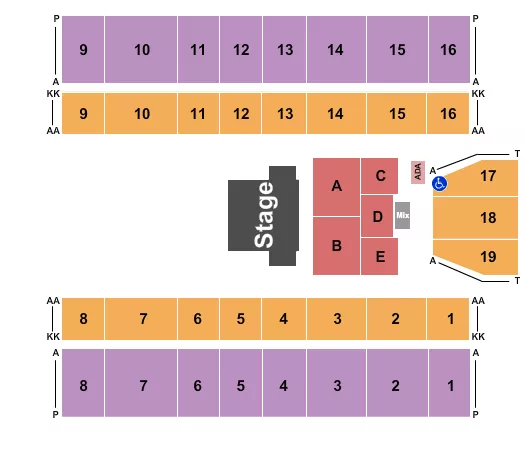 seating chart for Marshall Health Network Arena - Halfhouse 2 - eventticketscenter.com