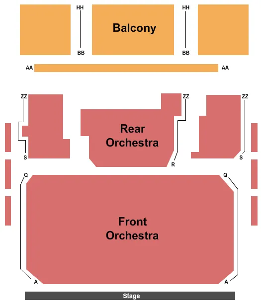 seating chart for Mary D'Angelo Performing Arts Center - End Stage - eventticketscenter.com