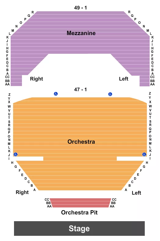 seating chart for Mary W. Sommervold Hall at Washington Pavilion - Endstage - No Balcony - eventticketscenter.com