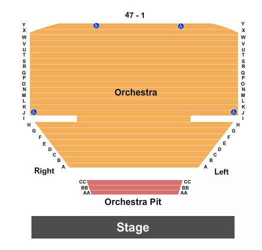 seating chart for Mary W. Sommervold Hall at Washington Pavilion - Endstage - Orch Only - eventticketscenter.com
