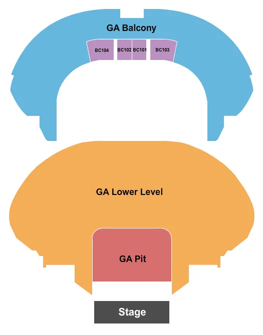seating chart for Masonic Temple Theatre - GA Pit & Lower RSV Upper - eventticketscenter.com
