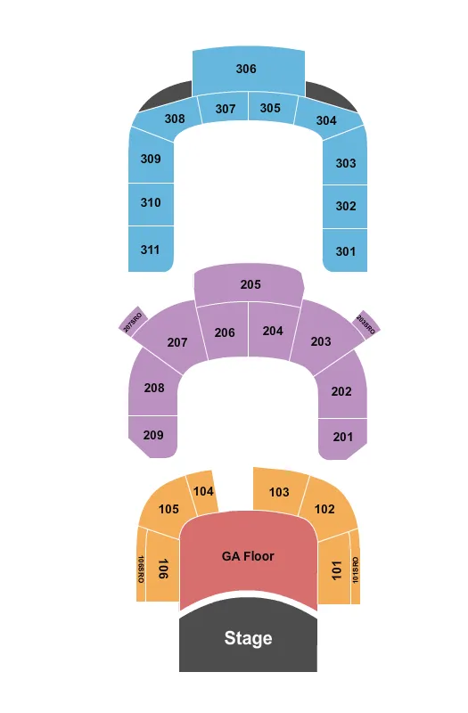 seating chart for Massey Hall - Endstage GA Floor - eventticketscenter.com