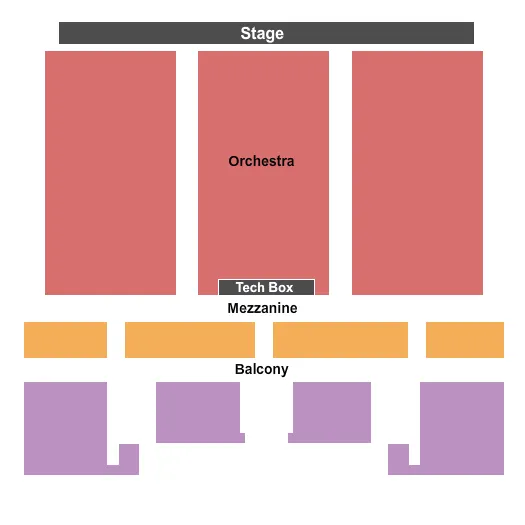seating chart for Massey Theatre - Endstage - eventticketscenter.com