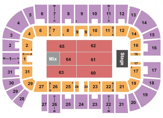 seating chart for Massmutual Center - Comedy 2 - eventticketscenter.com