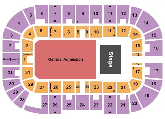 seating chart for Massmutual Center - Endstage GA - eventticketscenter.com