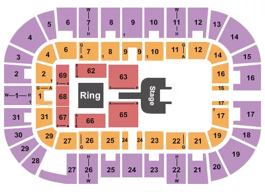 seating chart for Massmutual Center - Wrestling - AEW - eventticketscenter.com