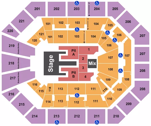 seating chart for Matthew Knight Arena - Kane Brown - eventticketscenter.com