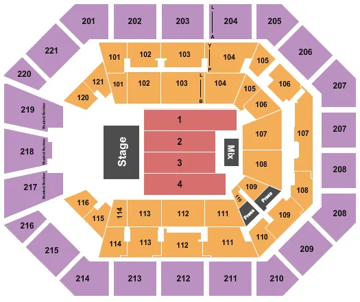 seating chart for Matthew Knight Arena - Tool - eventticketscenter.com