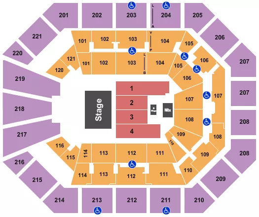 seating chart for Matthew Knight Arena - Zach Williams - eventticketscenter.com