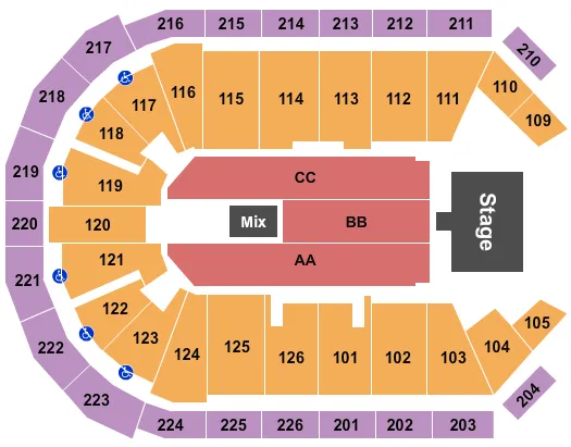 seating chart for Maverik Center - Alabama - eventticketscenter.com