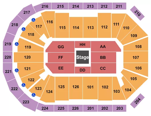 seating chart for Maverik Center - Center Stage 2 - eventticketscenter.com