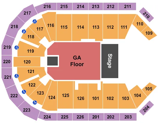 seating chart for Maverik Center - GA Floor - eventticketscenter.com