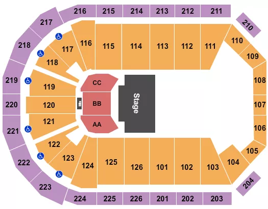 seating chart for Maverik Center - Half House 4 - eventticketscenter.com