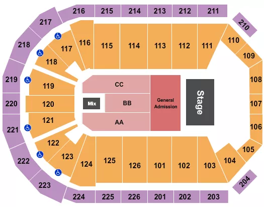 seating chart for Maverik Center - Megan Moroney - eventticketscenter.com