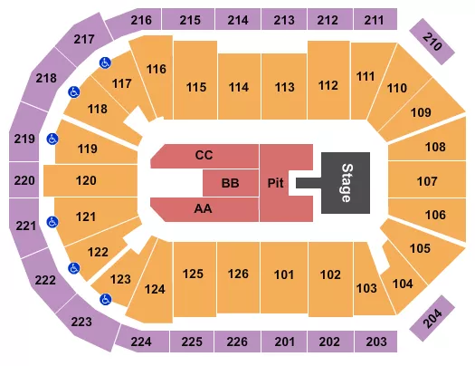 seating chart for Maverik Center - Papa Roach - eventticketscenter.com