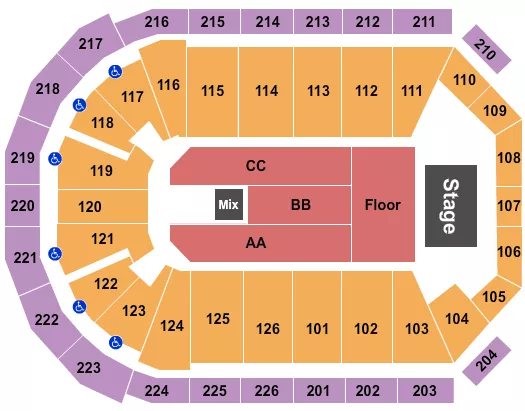 seating chart for Maverik Center - Sturgill Simpson 2 - eventticketscenter.com
