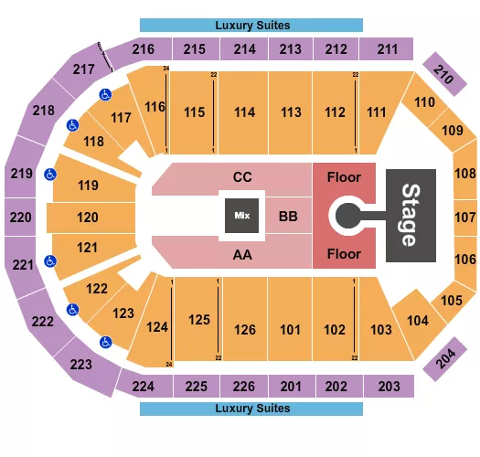 seating chart for Maverik Center - Weezer - eventticketscenter.com