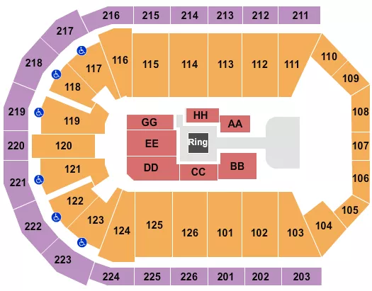 seating chart for Maverik Center - Wrestling - AEW - eventticketscenter.com