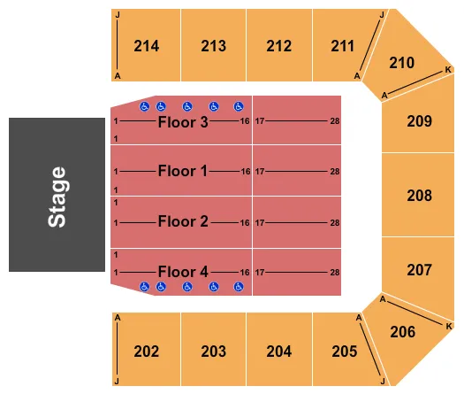 seating chart for Mayo Civic Center Auditorium - Endstage 2 - eventticketscenter.com