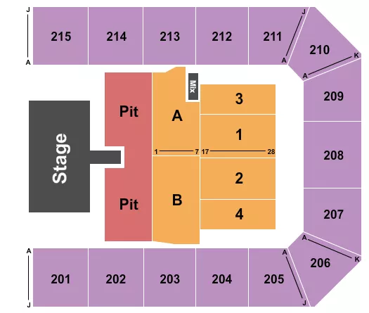 seating chart for Mayo Civic Center Auditorium - Endstage GA Pit & Catwalk - eventticketscenter.com