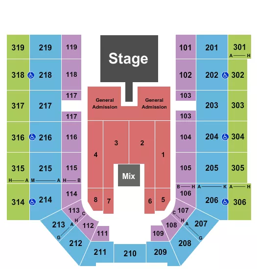 seating chart for Mayo Clinic Health System Event Center - Brantley Gilbert 2 - eventticketscenter.com
