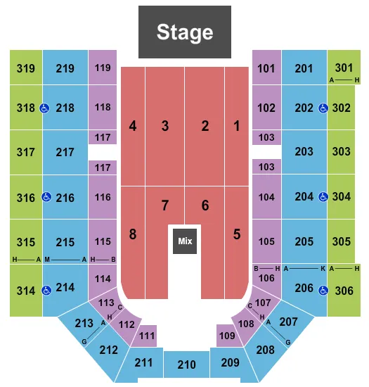 seating chart for Mayo Clinic Health System Event Center - Home Free - eventticketscenter.com