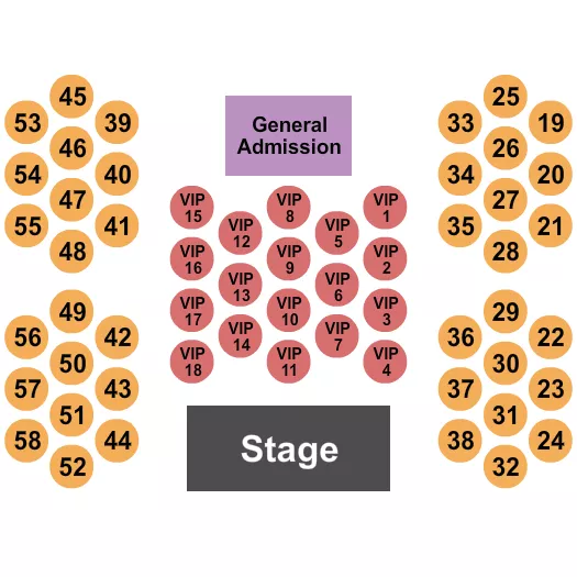 seating chart for McAllen Convention Center - Endstage Tables 2 - eventticketscenter.com