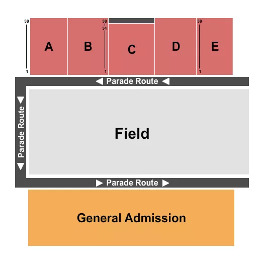 seating chart for McAllen Veterans Memorial Stadium - Parade - eventticketscenter.com