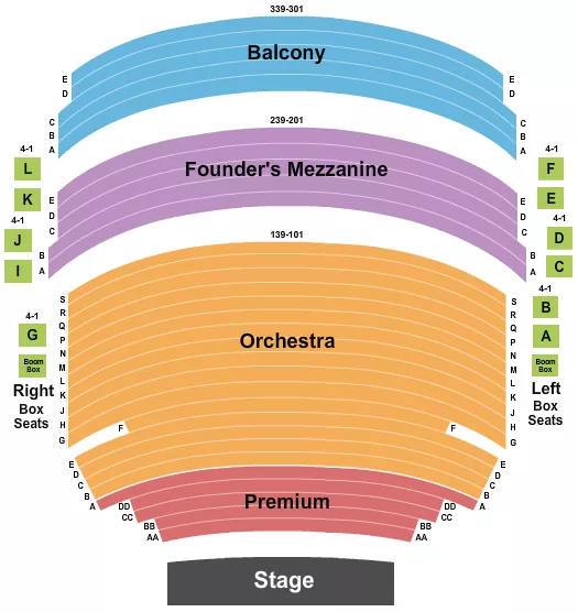 seating chart for Mccallum Theatre - Endstage Premium - eventticketscenter.com