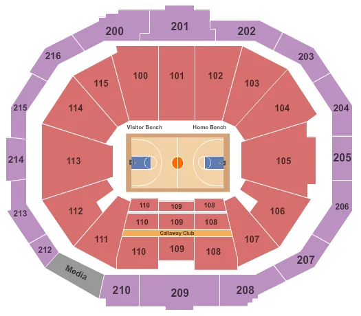 seating chart for McCamish Pavilion - Basketball - eventticketscenter.com
