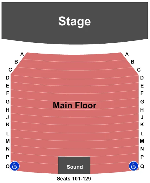 seating chart for McCullough Theatre - End Stage - eventticketscenter.com