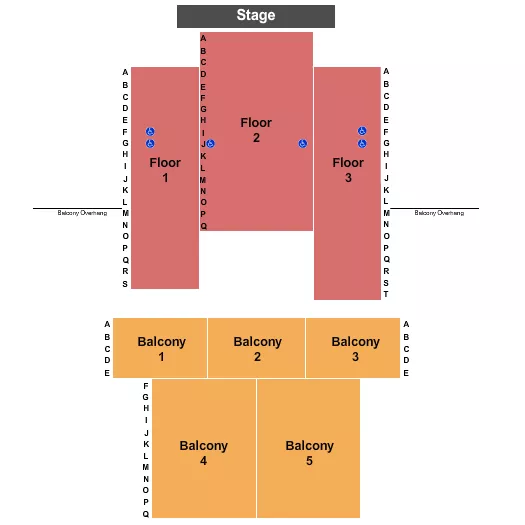 seating chart for McDonald Theatre - Endstage VIP - eventticketscenter.com