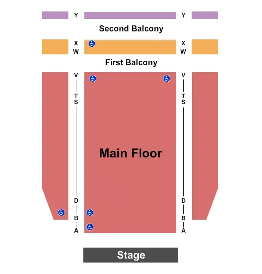 seating chart for Mcguire Proscenium Stage - Guthrie Theater - Endstage 2 - eventticketscenter.com